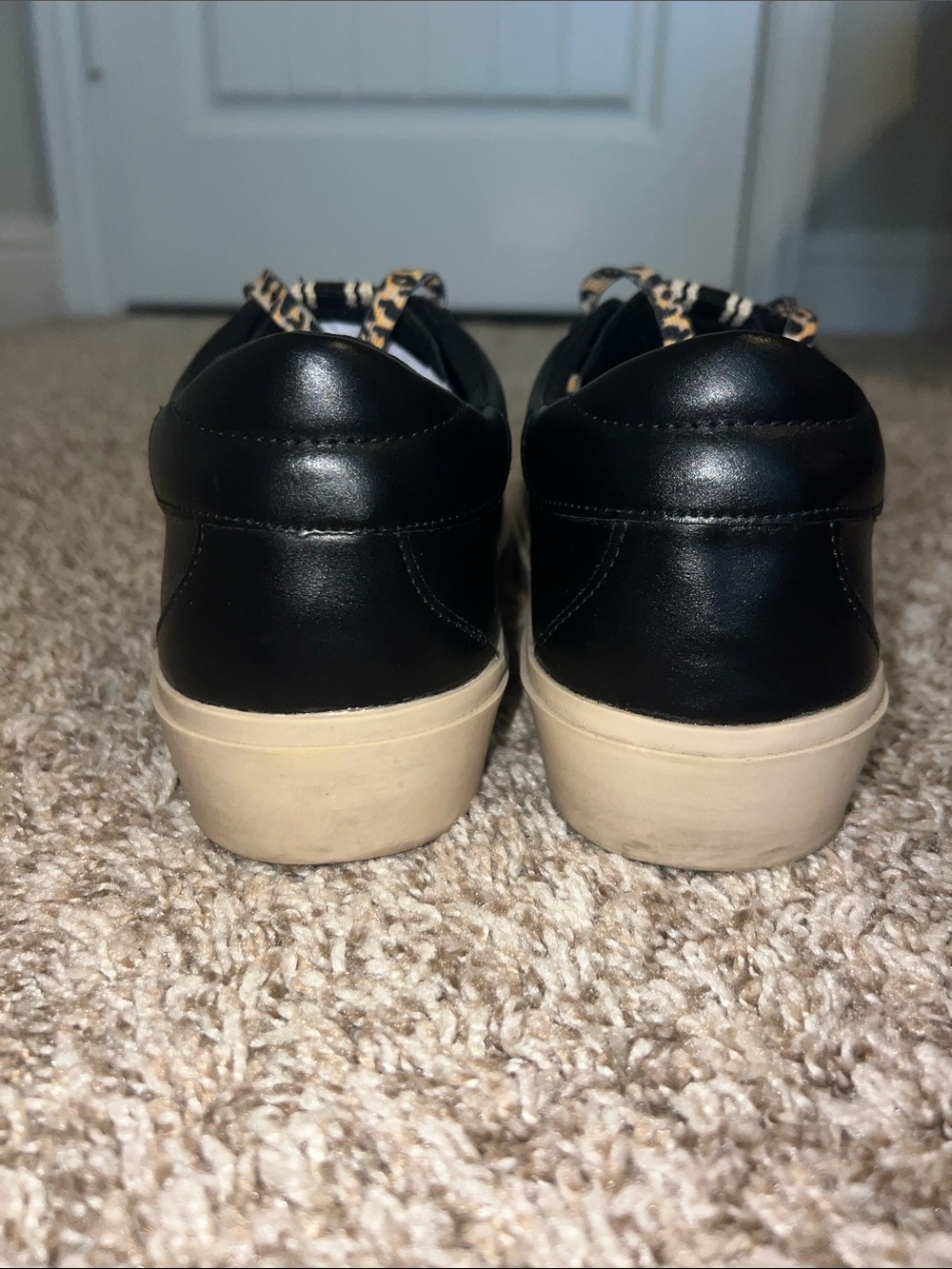 EUC! SHUSHOP Black & Leopard Platform Fashion Sneakers with Logo Sz 9! - Picture 7 of 14
